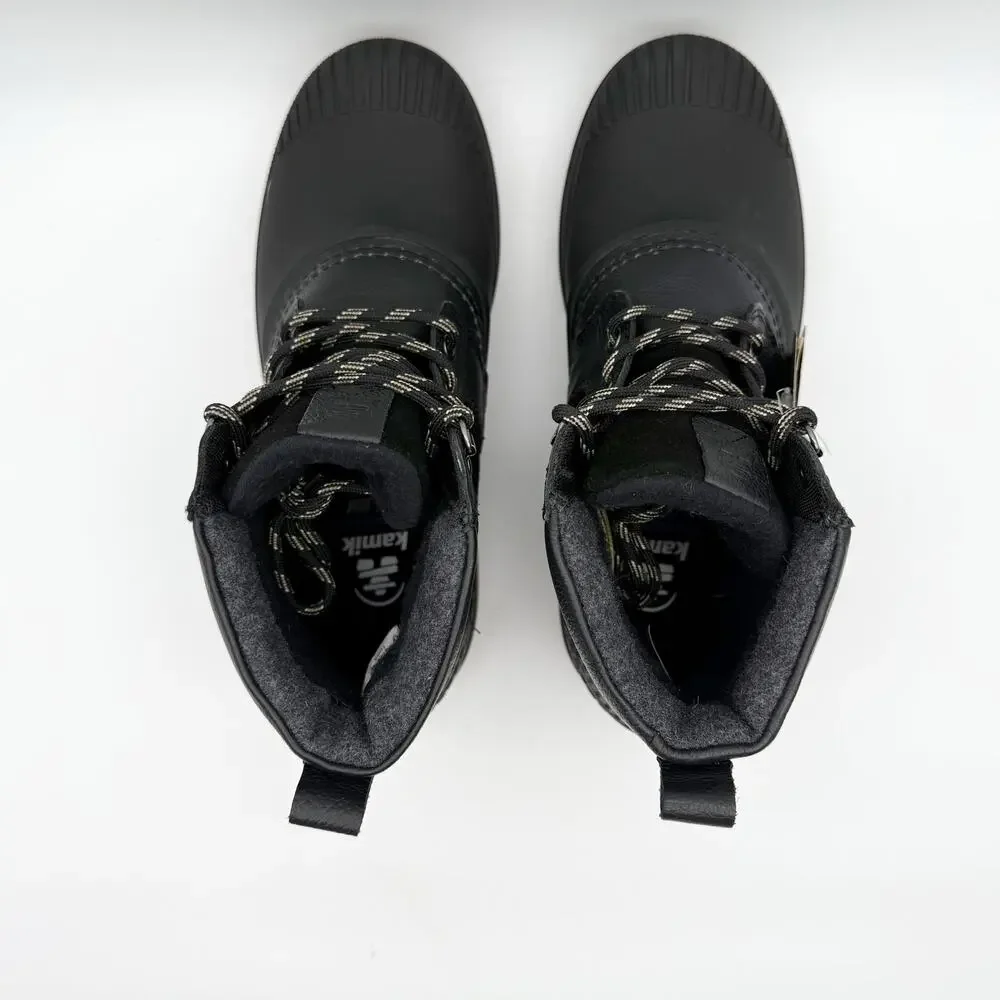 Kamik Mens Hemlock Lo Winter Boots US 8 Black Leather Waterproof Insulated NIB